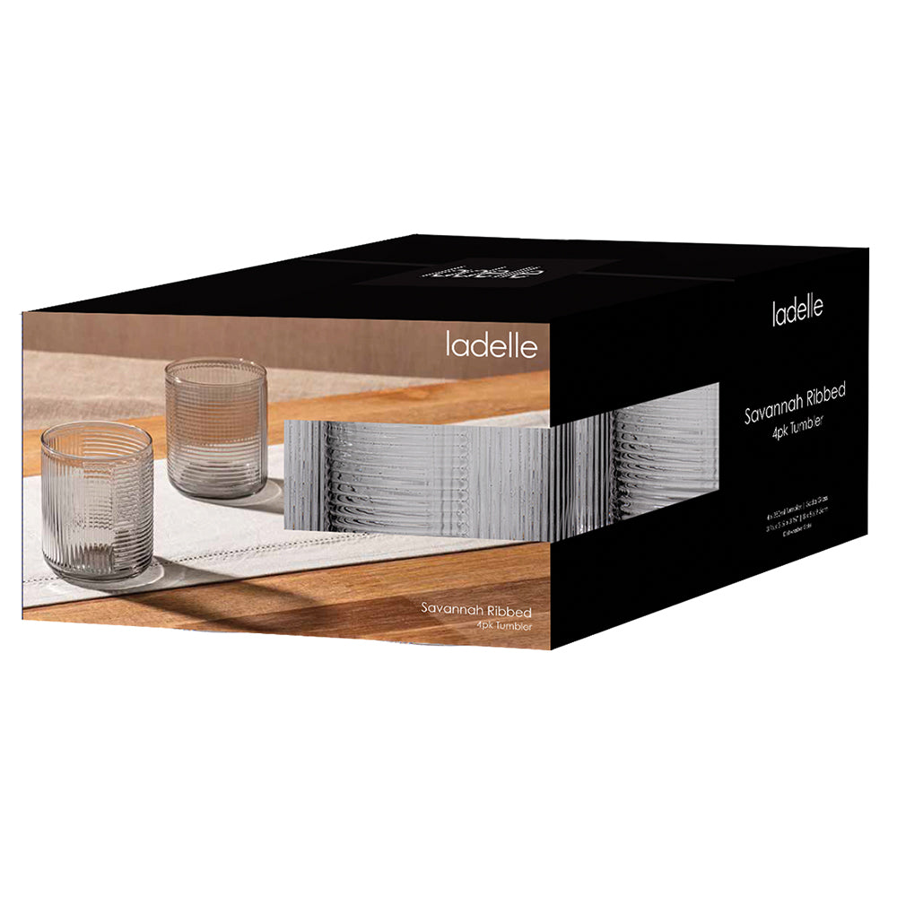 60208-4pc-ladelle-savannah-ribbed-graphite-glass-tumbler-380ml