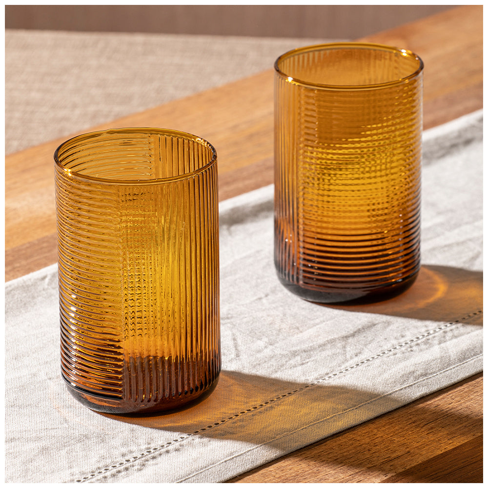 60213-4pc-ladelle-savannah-ribbed-amber-highball-tumbler-set-410ml