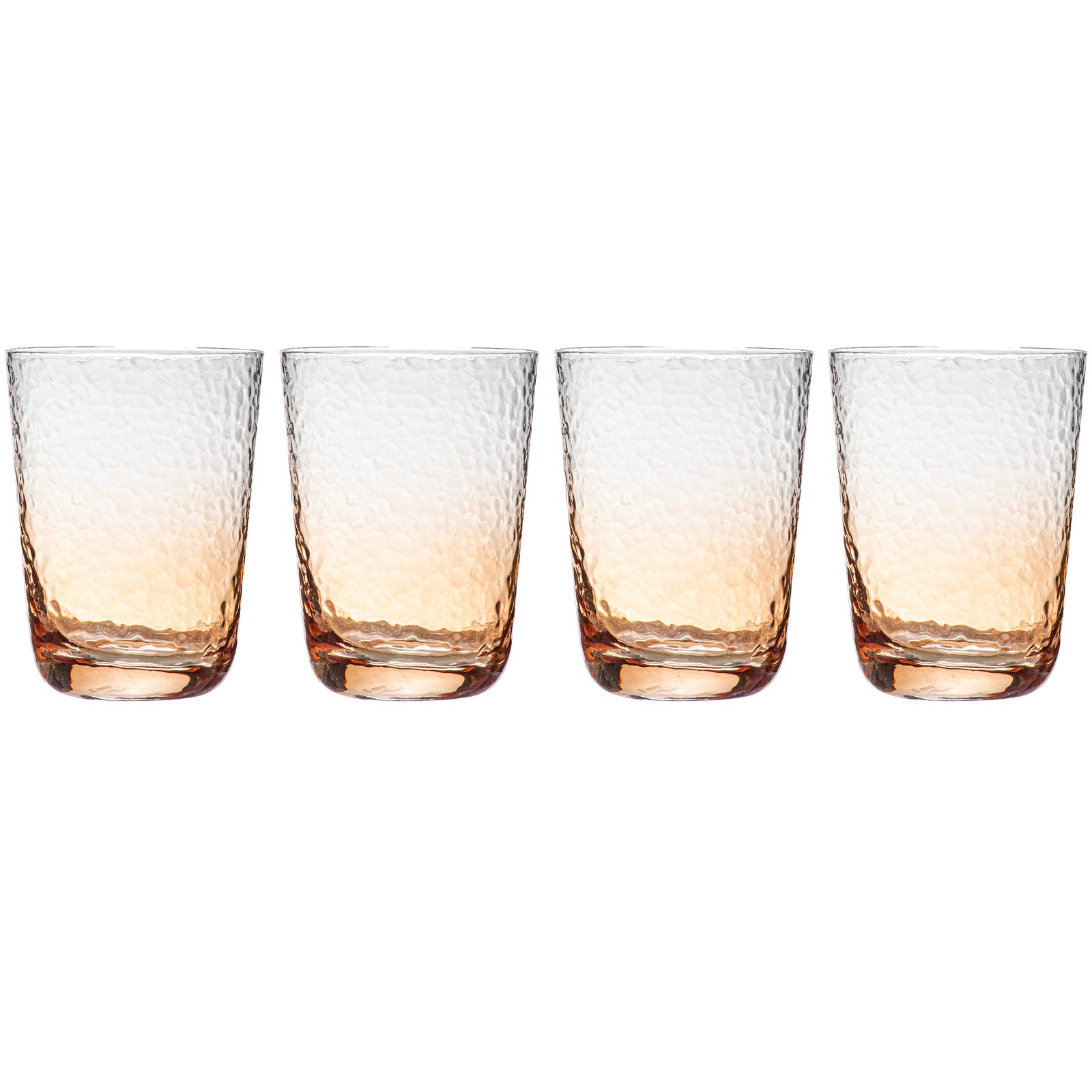 60733-4pc-ladelle-dimpled-sunset-glass-drink-beverage-tumbler-380ml-set