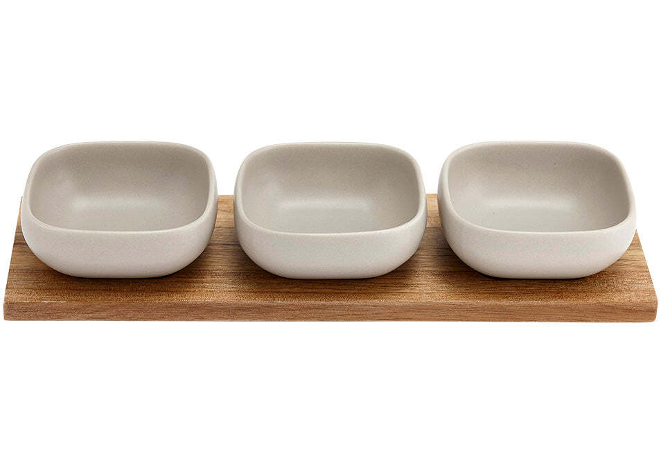 62058-4pc-ladelle-essentials-porcelain-bowl-32-5cm-acacia-tray-set-stone