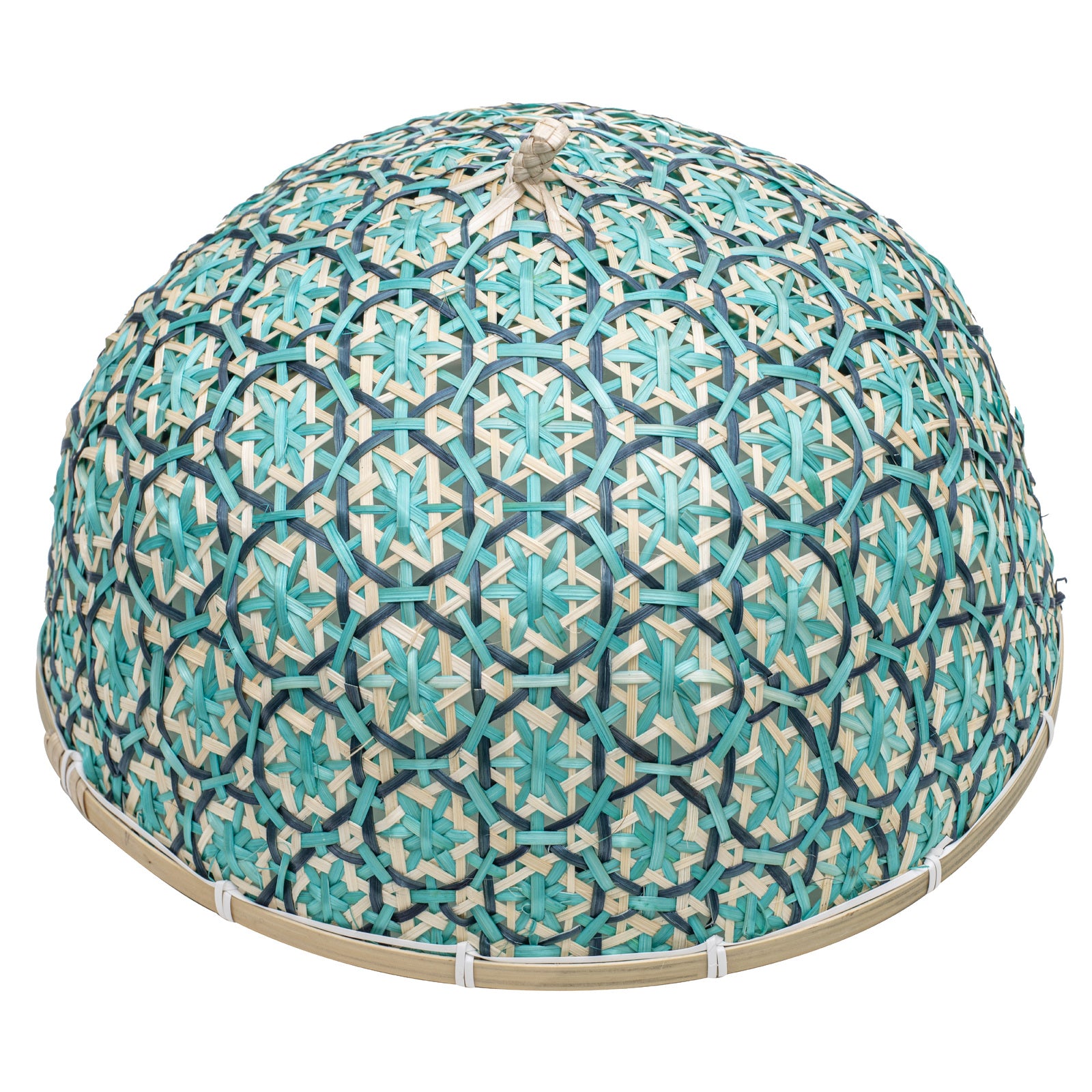 63030-ladelle-bamboo-woven-blue-teal-34x34x18cm-entertaining-serving-food-cover
