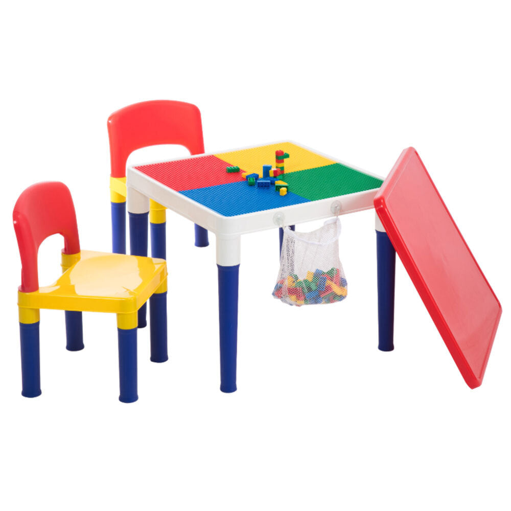 8601-delsun-kids-table-2-chairs-plastic-set-w-100pc-building-block