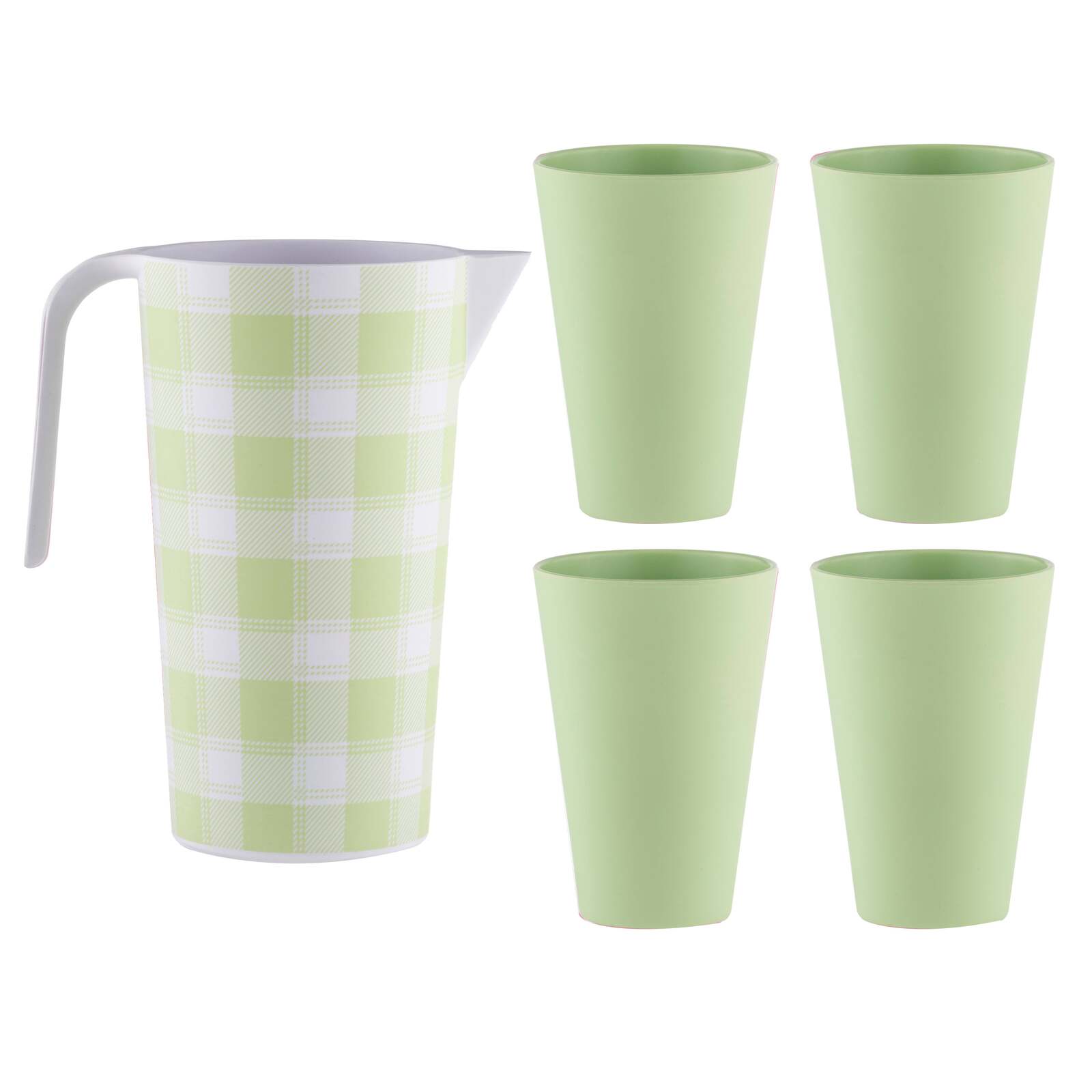 897465-delilah-melamine1-5l-pitcher-jug-w-4x-450ml-tumbler-sage