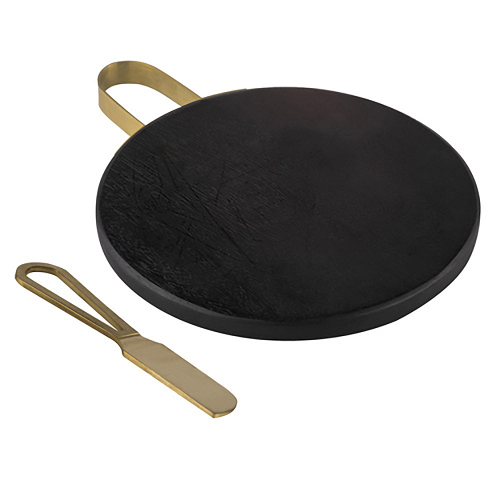 897570-2pc-orson-cheese-for-one-20cm-round-platter-17cm-plane-knife-black