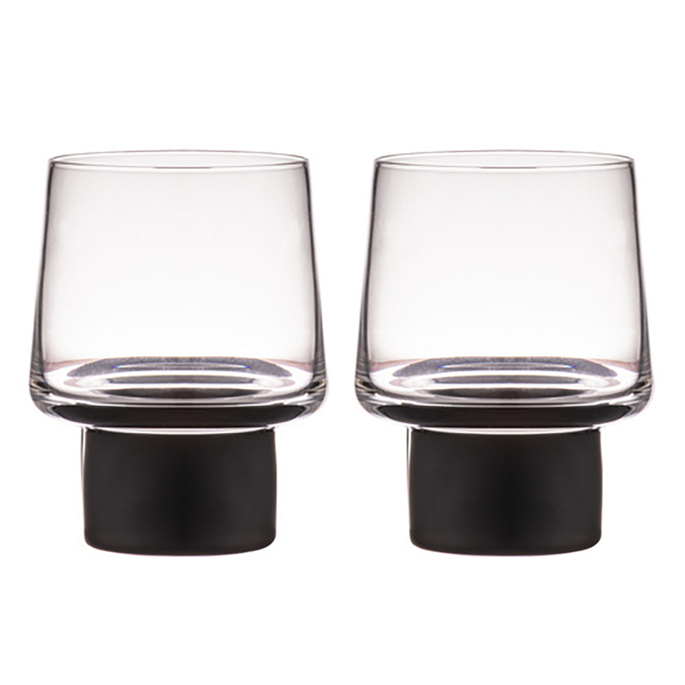 897699-2pk-aurora-clear-200ml-glass-tumbler-cup-set-matte-black