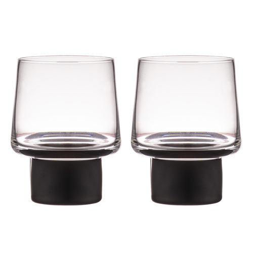 897699-2pk-aurora-clear-200ml-glass-tumbler-cup-set-matte-black
