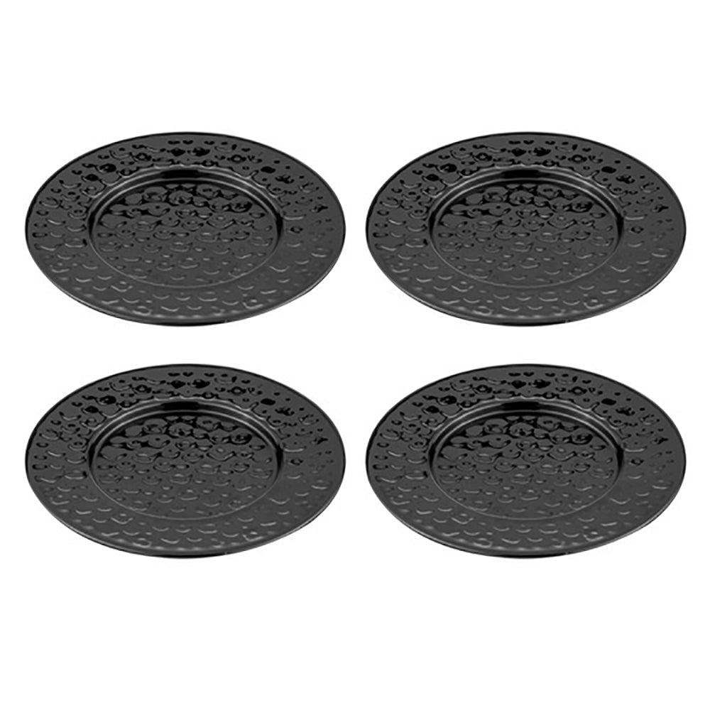 897726-4pk-spencer-hammered-13cm-metallic-coaster-set-black