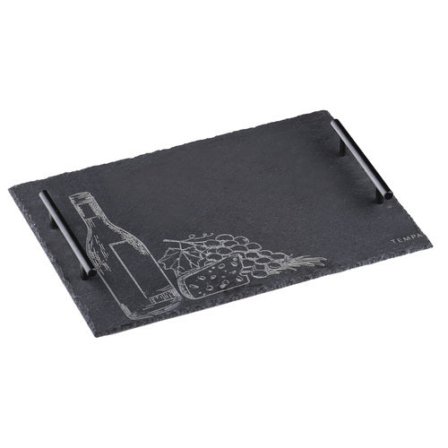 897879-tempa-tuscany-slate-metal-food-serving-tray-38x28x4-2cm-black