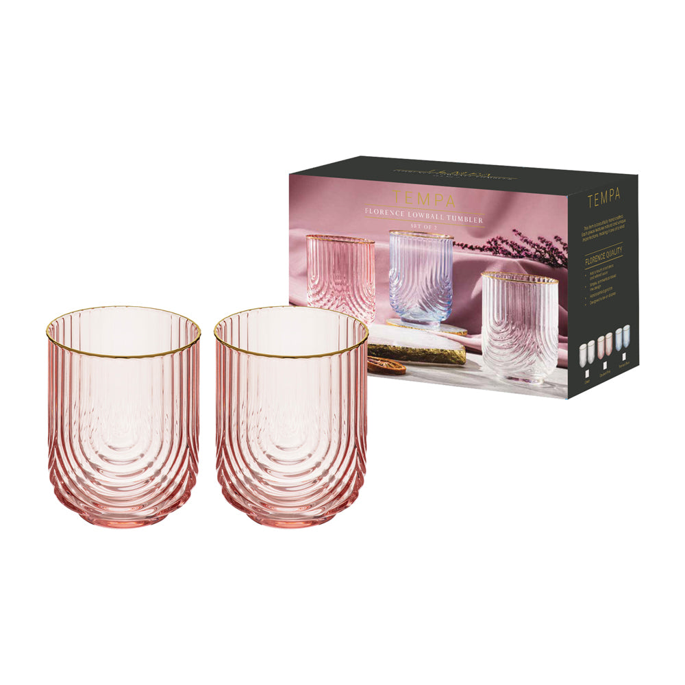 897927-2pc-tempa-florence-420ml-lowball-glass-tumbler-opulent-pink