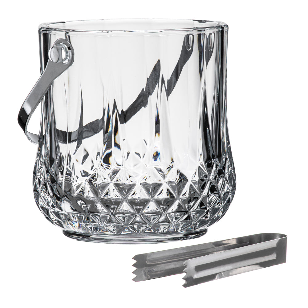 897943-tempa-jasper-1l-glass-ice-bucket-w-stainless-steel-tongs-set-clear