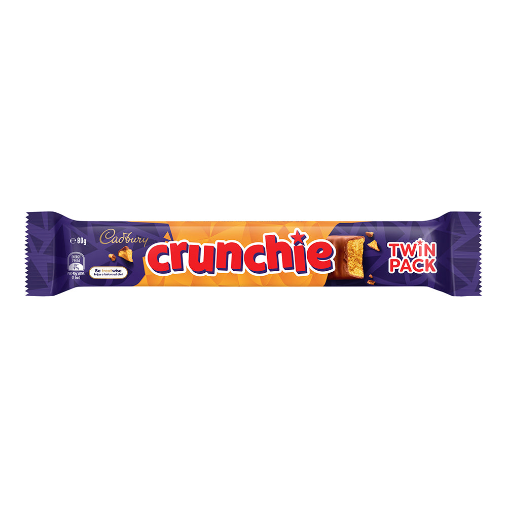 24pc Cadbury 80g Crunchie Twin Pack Chocolate Bar