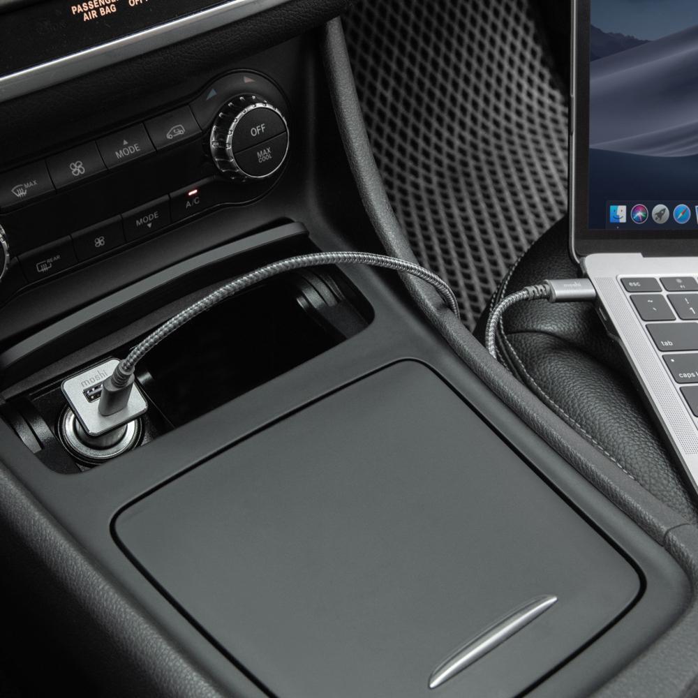 Moshi QuikDuo Car Charger with USB-C PD and Quick Charge (Black)