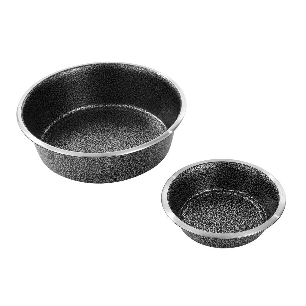 10126-paws-claws-pet-dog-14cm-400ml-stainless-steel-bowl-speckled-gunmetal