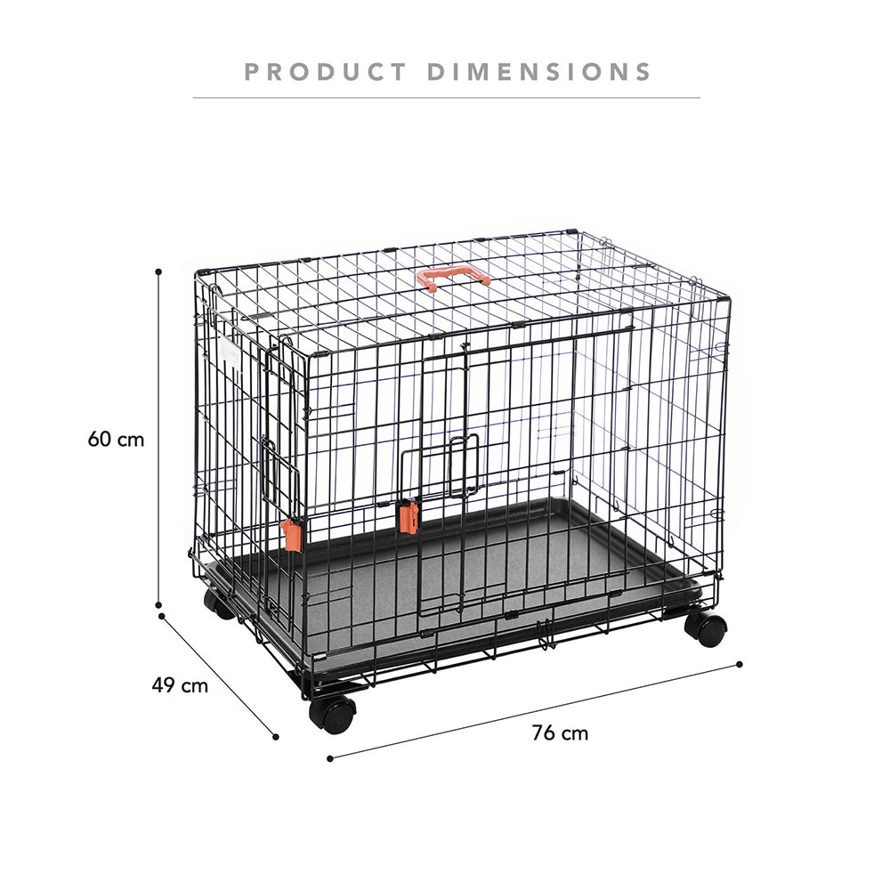 10451708-m-pets-91cm-medium-2-door-voyager-pet-dog-wire-crate-w-wheels-lock-black