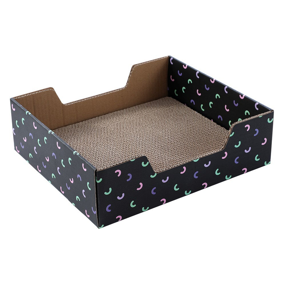 10850-paws-claws-38cm-cat-scratcher-box-w-catnip-black