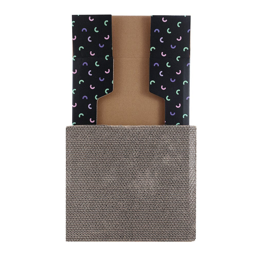 10850-paws-claws-38cm-cat-scratcher-box-w-catnip-black