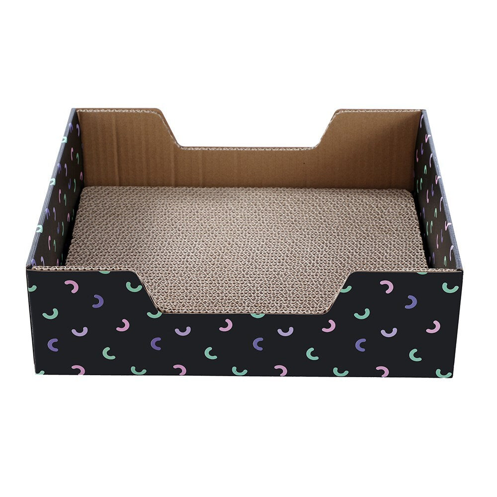 10850-paws-claws-38cm-cat-scratcher-box-w-catnip-black