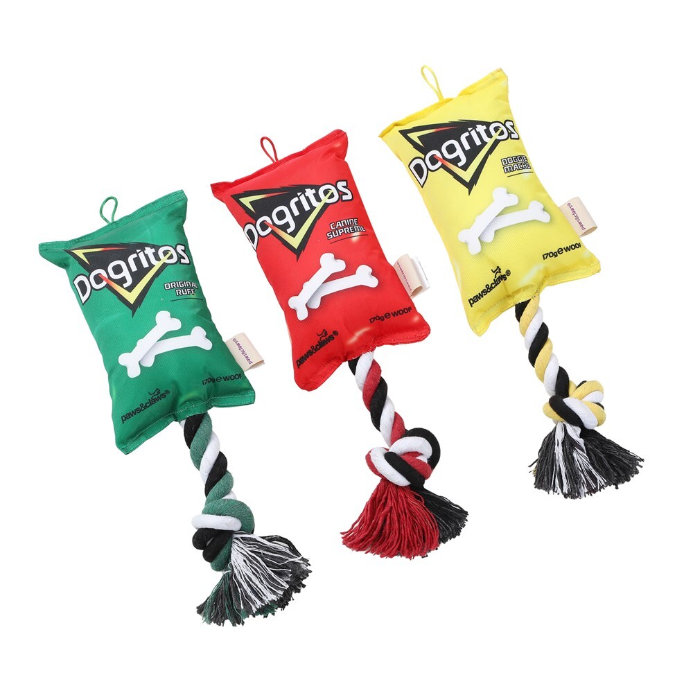 11062-paws-claws-pet-dog-38cm-dogritos-snacks-oxford-tugger-toy-w-rope-assorted