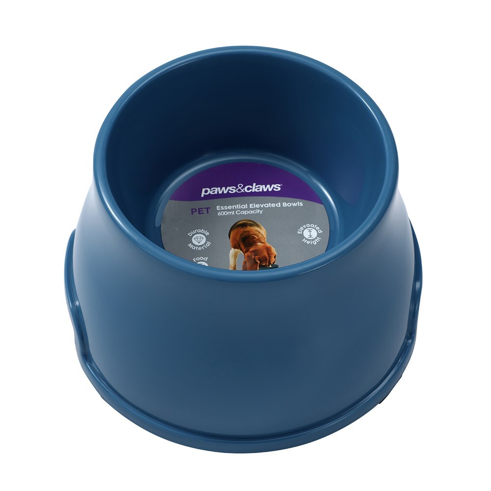 11550-paws-and-claws-19x12cm-600ml-pet-essentials-elevated-bowl-medium-assorted