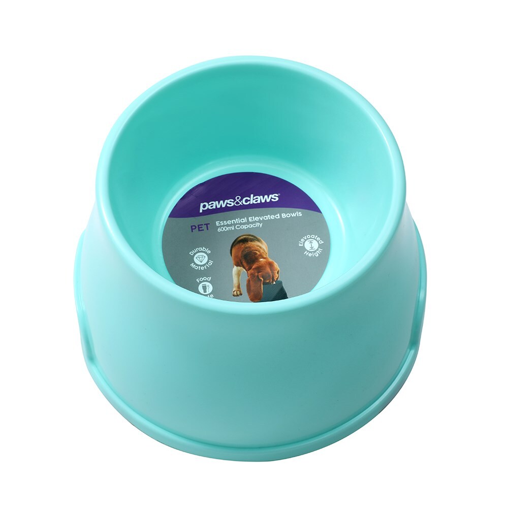 11550-paws-and-claws-19x12cm-600ml-pet-essentials-elevated-bowl-medium-assorted