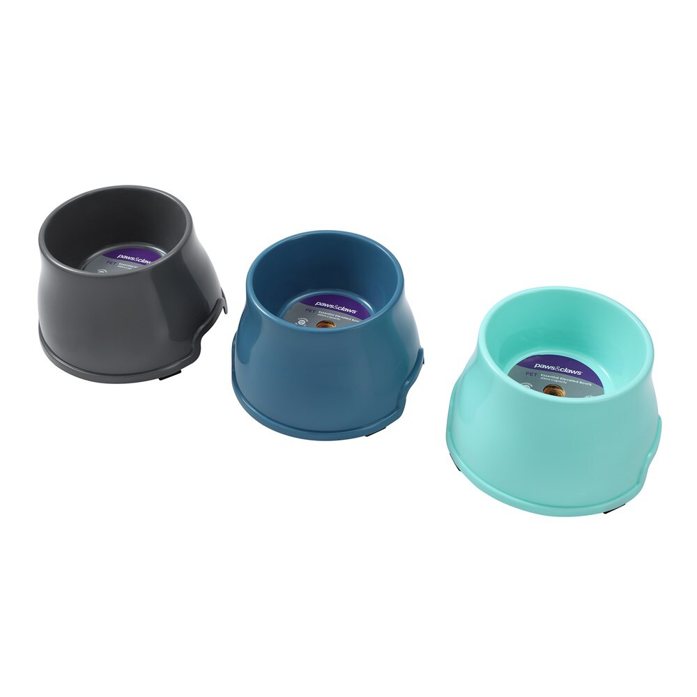 11550-paws-and-claws-19x12cm-600ml-pet-essentials-elevated-bowl-medium-assorted