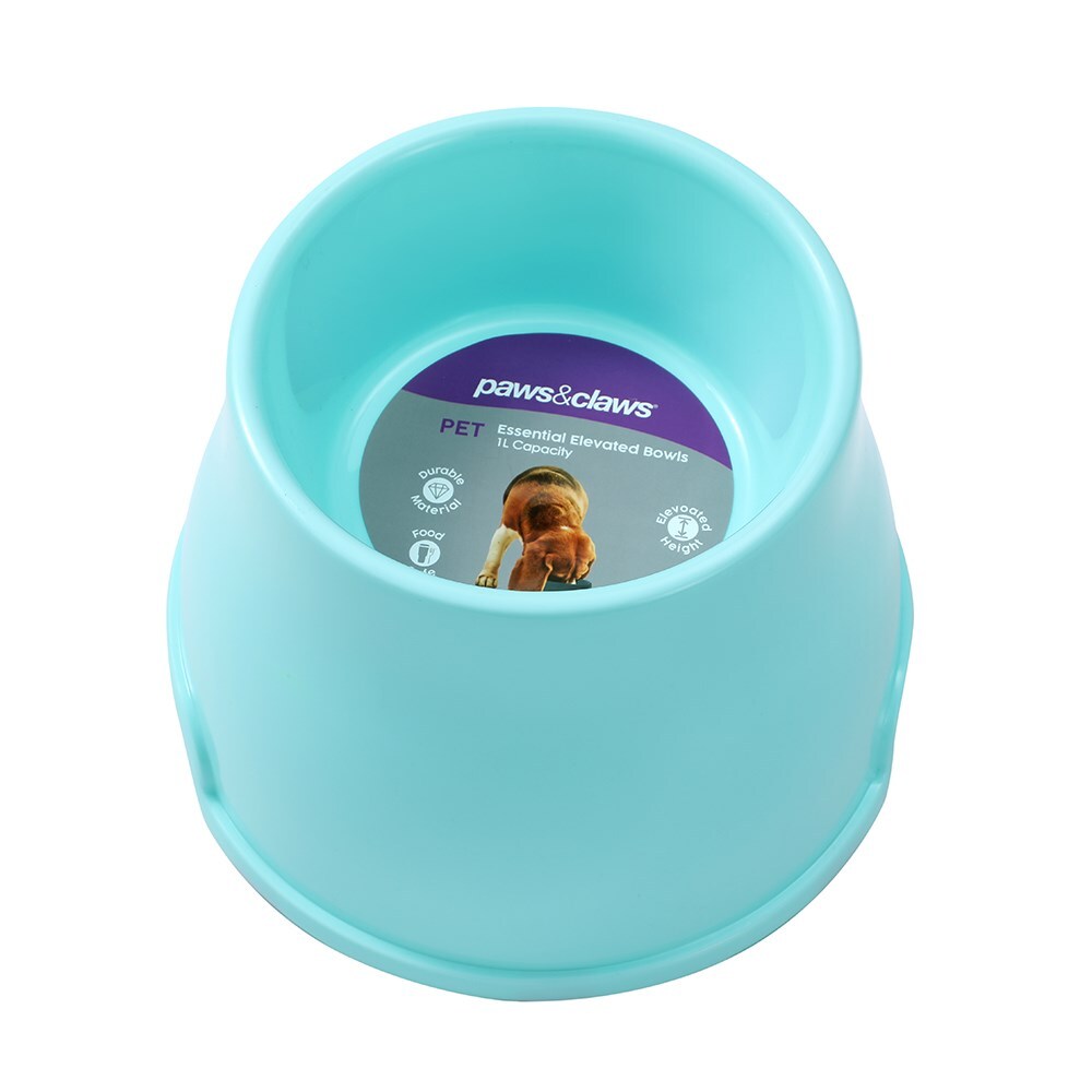 11567-paws-and-claws-1l-23x16cm-pet-essentials-elevated-bowl-large-assorted