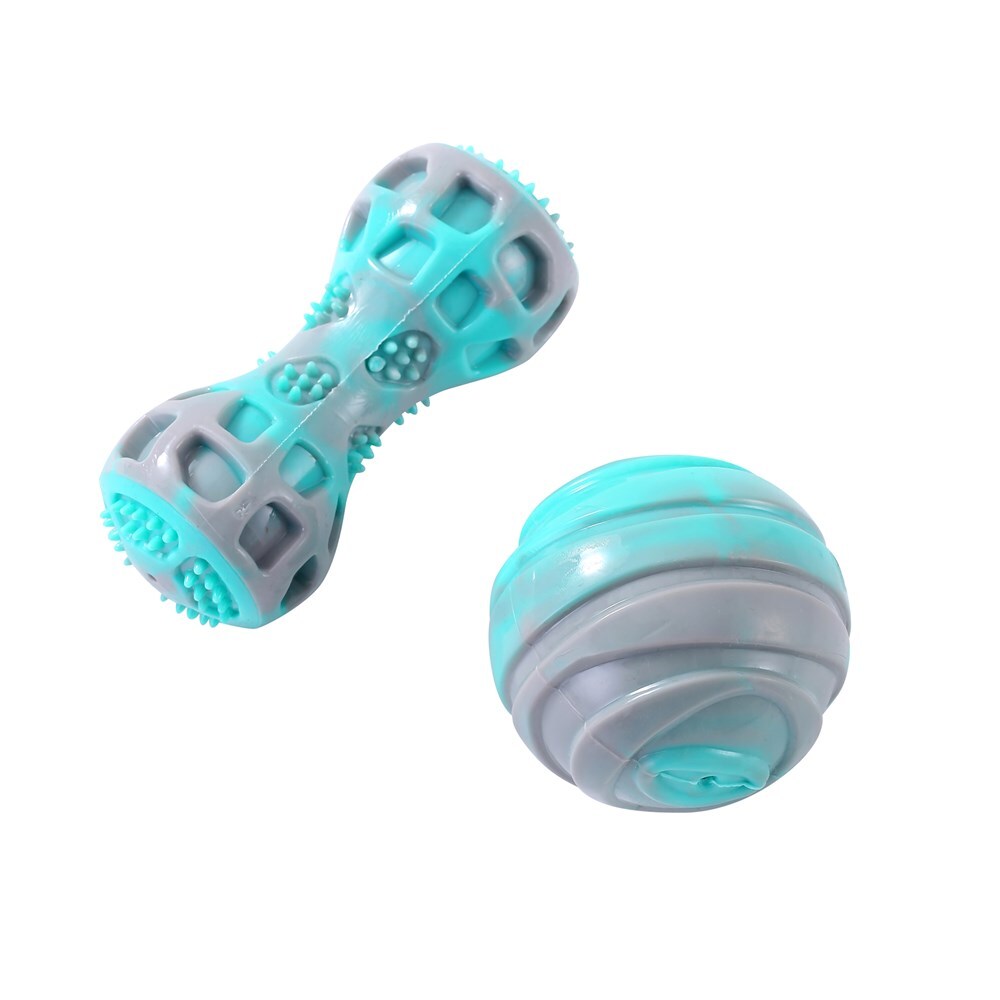 11994-2pc-paws-claws-dental-duo-pet-dog-tpr-ball-baton-blue