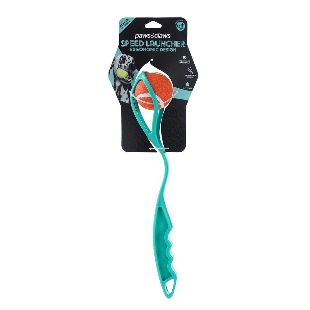 12175-paws-claws-40cm-ergonomic-ball-speed-launcher-pet-dog-toy-green
