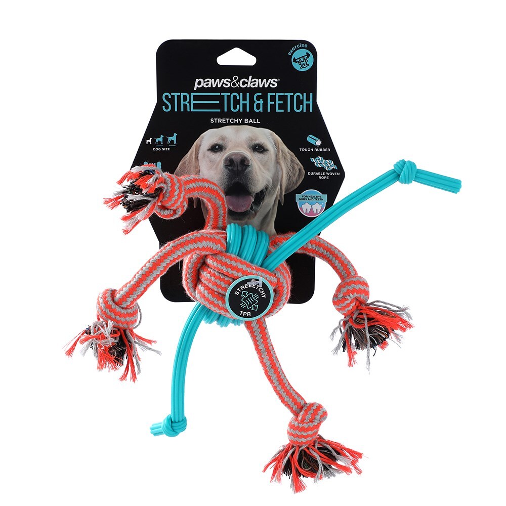 12182-paws-claws-30cm-stretch-fetch-tpr-braided-rope-ball