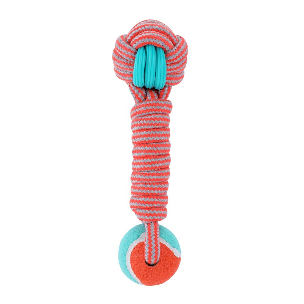 12199-paws-claws-dog-toy-25cm-stretch-fetch-tpr-braided-rope-bone-w-ball
