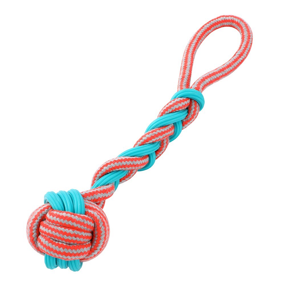 12205-paws-claws-42cm-stretch-fetch-tpr-braided-rope-knot-ball-tugger