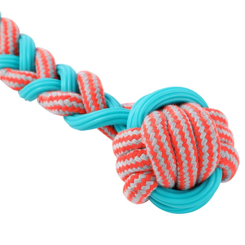 12205-paws-claws-42cm-stretch-fetch-tpr-braided-rope-knot-ball-tugger