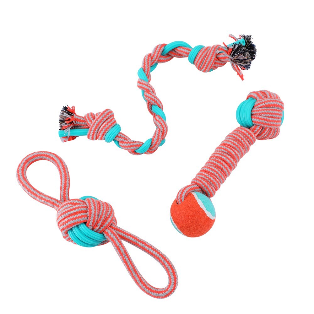 12212-paws-and-claws-50x4x4cm-stretch-fetch-rubber-braided-rope-plaited-tugger-dog-pet-toy