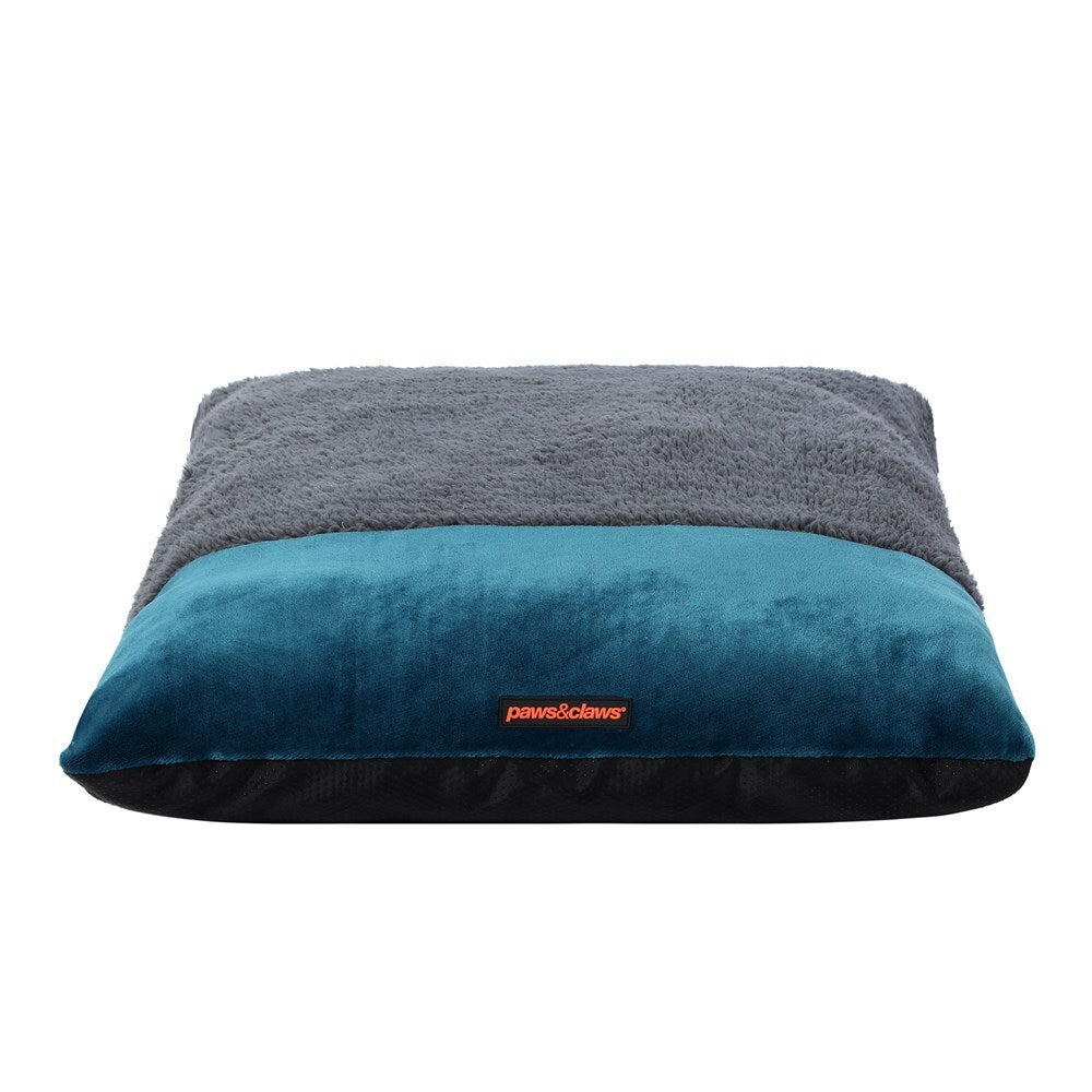 12441-paws-claws-primo-90x60cm-plush-pillow-bed-medium-charcoal-blue