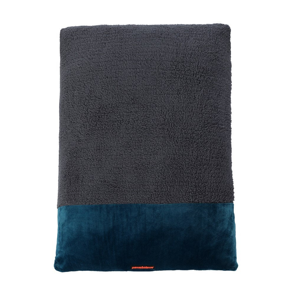 12441-paws-claws-primo-90x60cm-plush-pillow-bed-medium-charcoal-blue