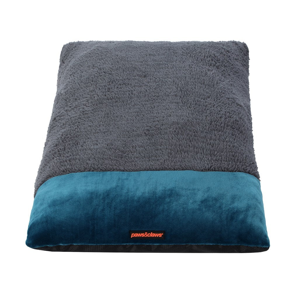 12441-paws-claws-primo-90x60cm-plush-pillow-bed-medium-charcoal-blue