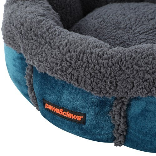 12533-paws-claws-50cm-primo-plush-snuggler-bed-charcoal-blue