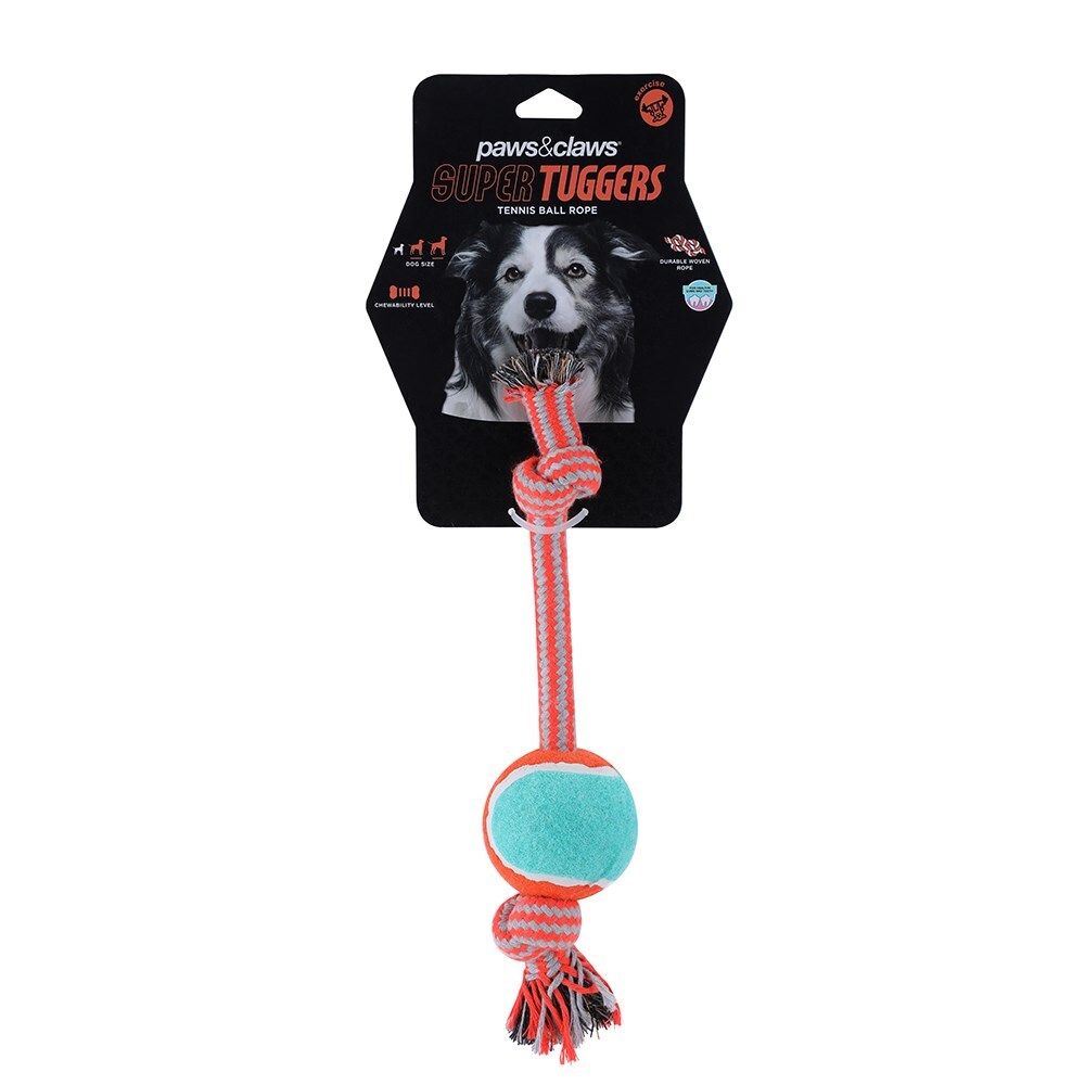 12540-paws-claws-26cm-super-tuggers-tennis-ball-rope