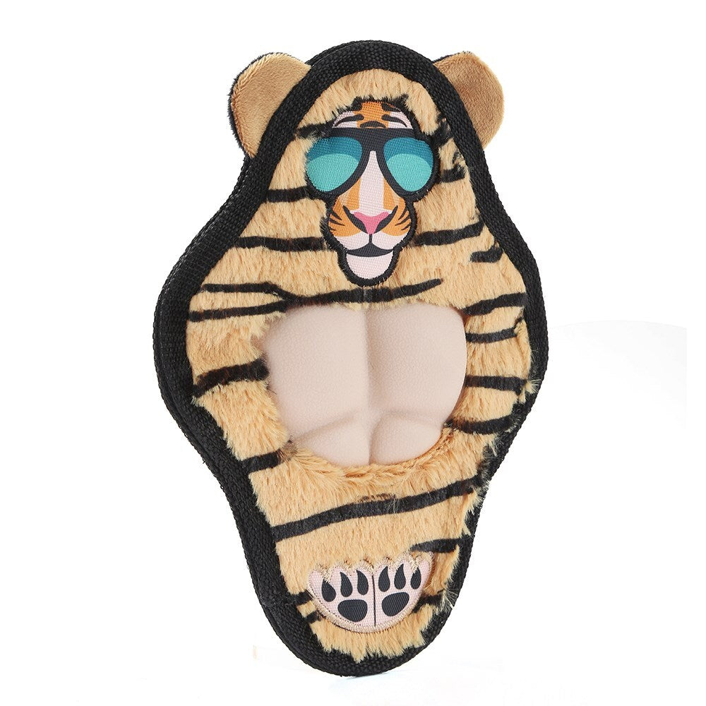 12700-paws-claws-27cm-cool-guy-tiger-tpr-chest-flat-plush-pet-dog-toy
