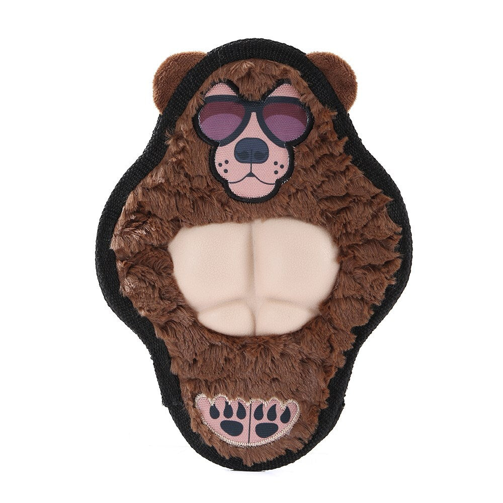 12717-paws-claws-27cm-cool-guy-grizzly-bear-tpr-chest-flat-plush-pet-dog-toy