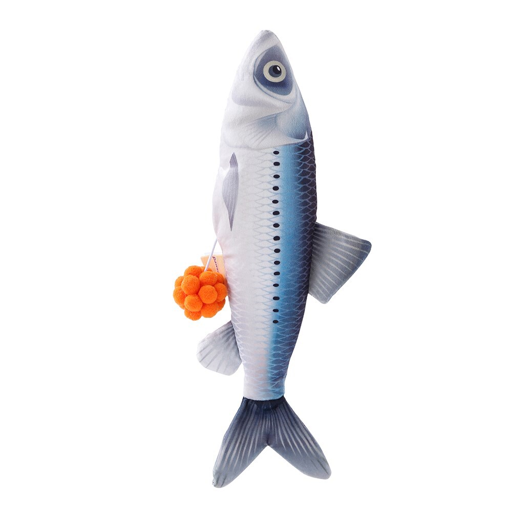 12830-paws-claws-pet-cat-30cm-plush-fish-surprise-toy-blue