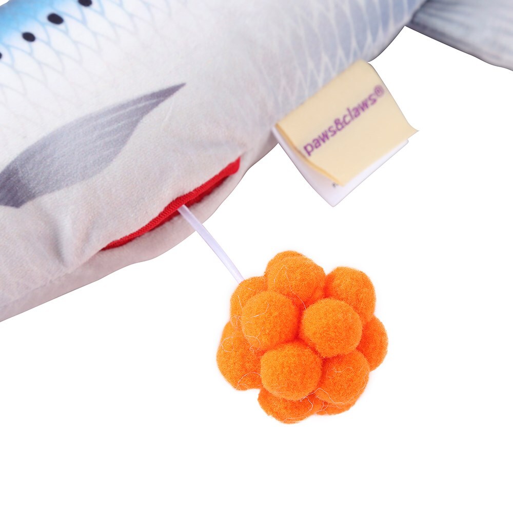 12830-paws-claws-pet-cat-30cm-plush-fish-surprise-toy-blue