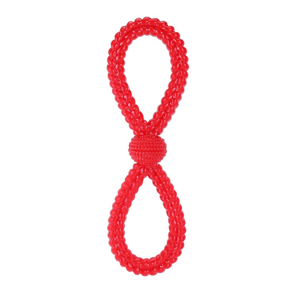 14186-paws-claws-vinyl-double-loop-pet-dog-tugger-27x8cm-red
