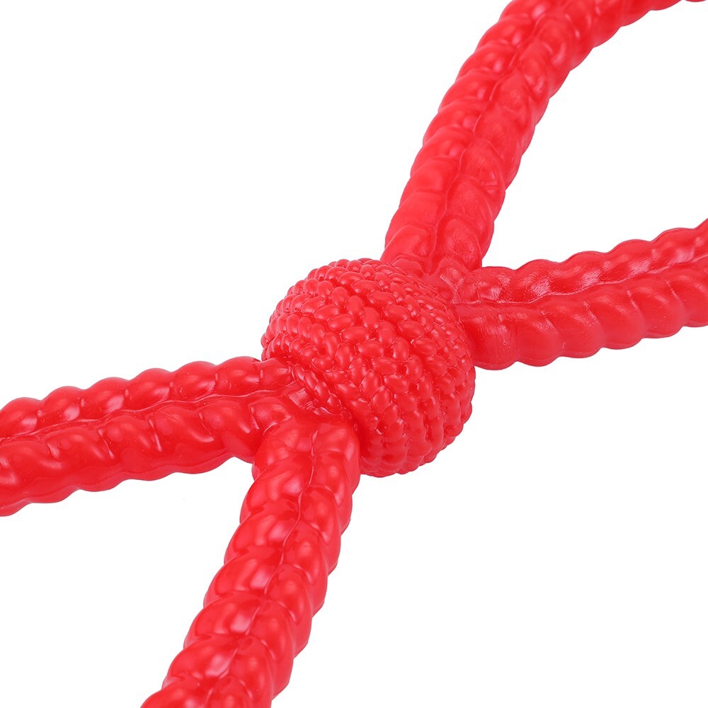 14186-paws-claws-vinyl-double-loop-pet-dog-tugger-27x8cm-red
