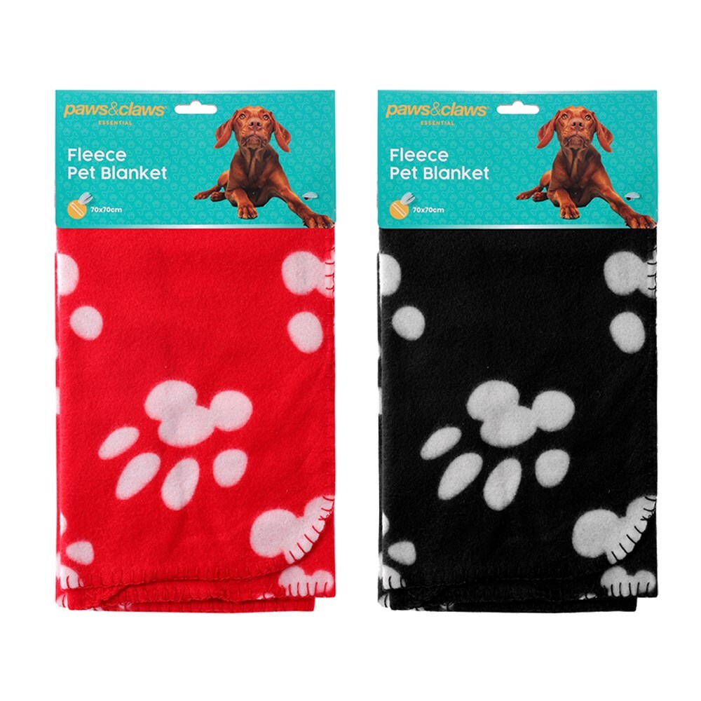 14421-paws-claws-fleece-dog-cat-70x70cm-blanket-assorted