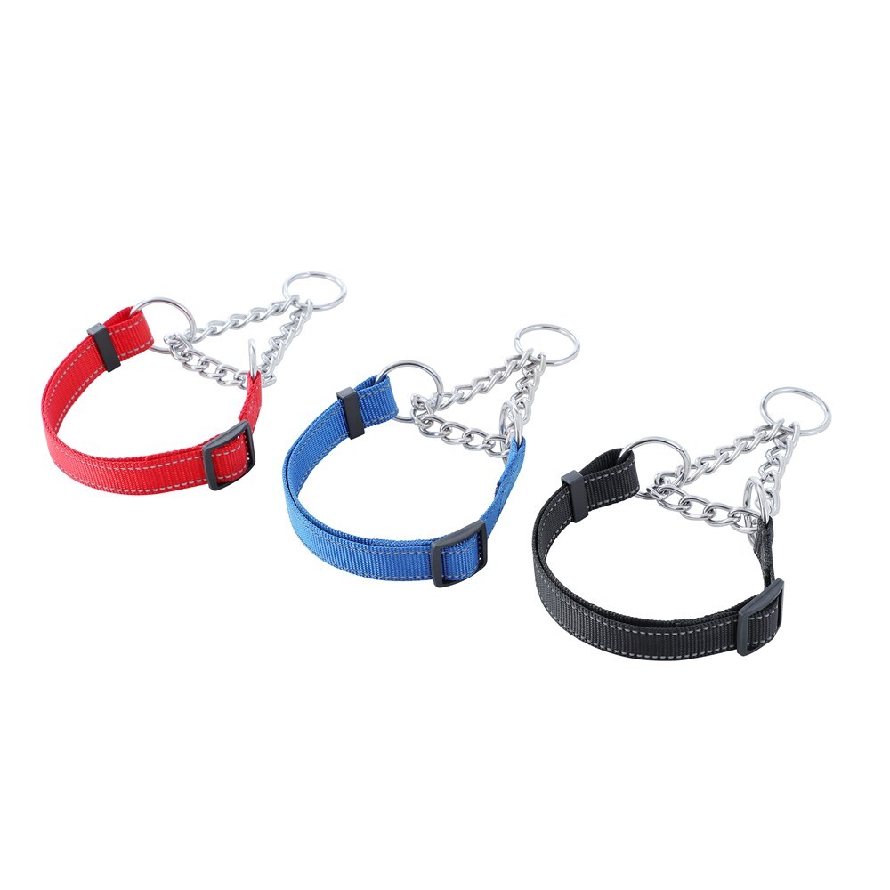 14476-paws-claws-chain-dog-pet-training-collar-40-60cm-w-webbing-large-assorted