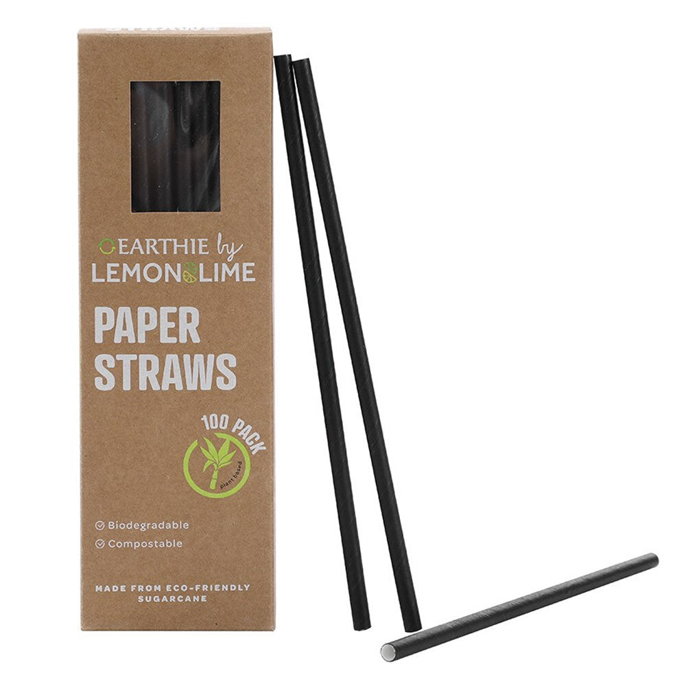 14551-100pc-lemon-lime-20cm-paper-straws-black