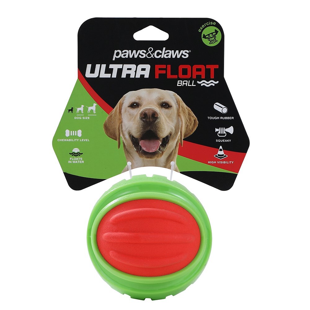 15169-paws-claws-10cm-ultra-float-tpr-ball-w-squeaker