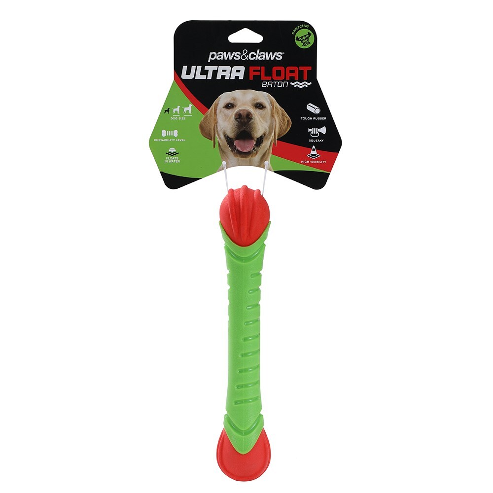 15183-paws-claws-24cm-ultra-float-tpr-baton-w-squeaker