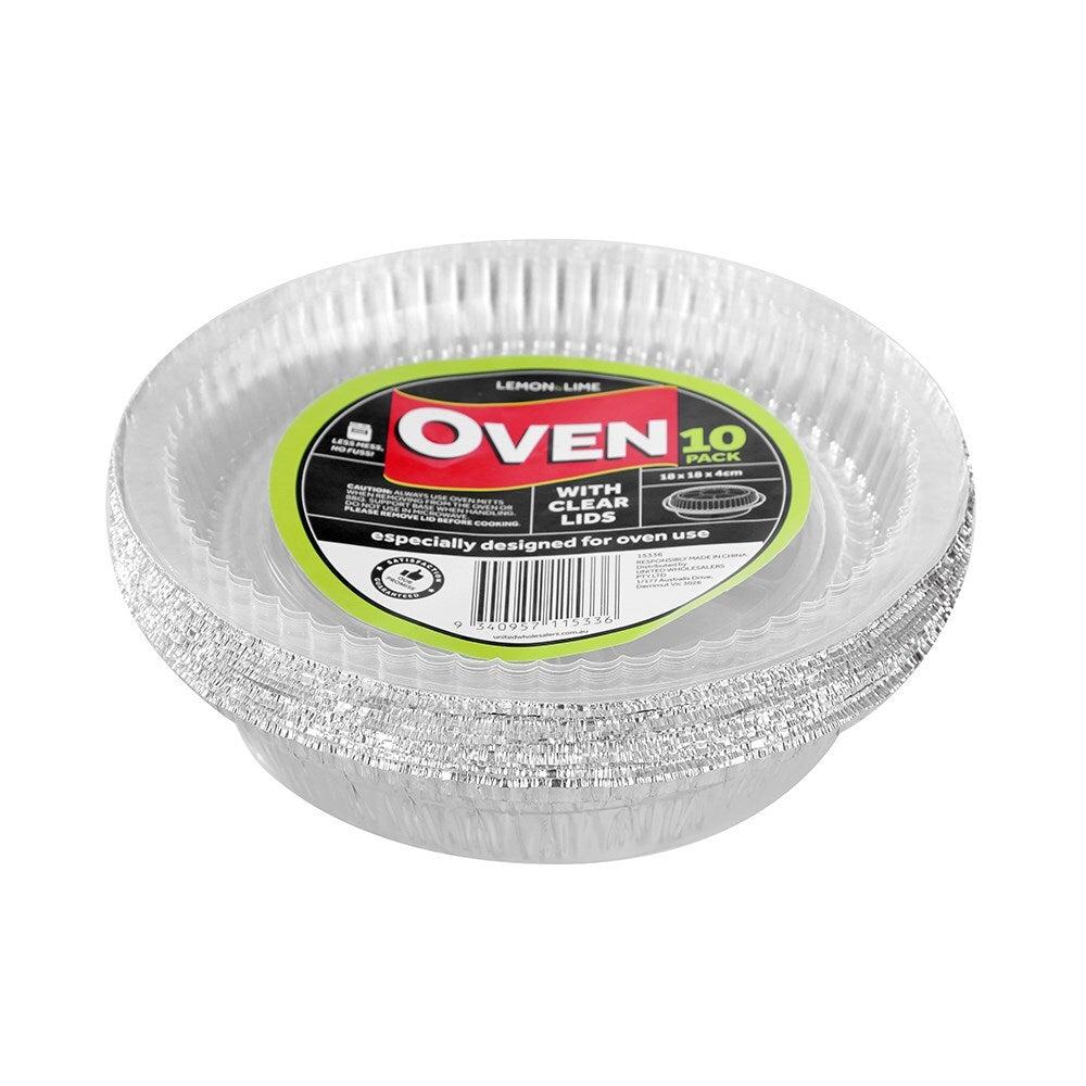 15336-10pc-lemon-lime-18x4cm-baking-foil-tray-round-w-plastic-lid